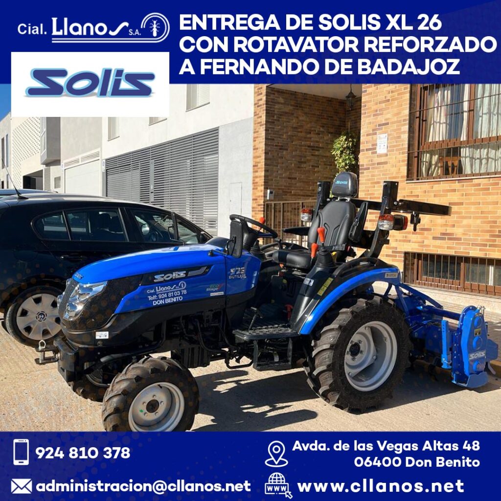 comercial llanos maquinaria agrícola y jardinería - ENTREGA DE SOLIS XL 26 CON ROTAVATOR REFORZADO