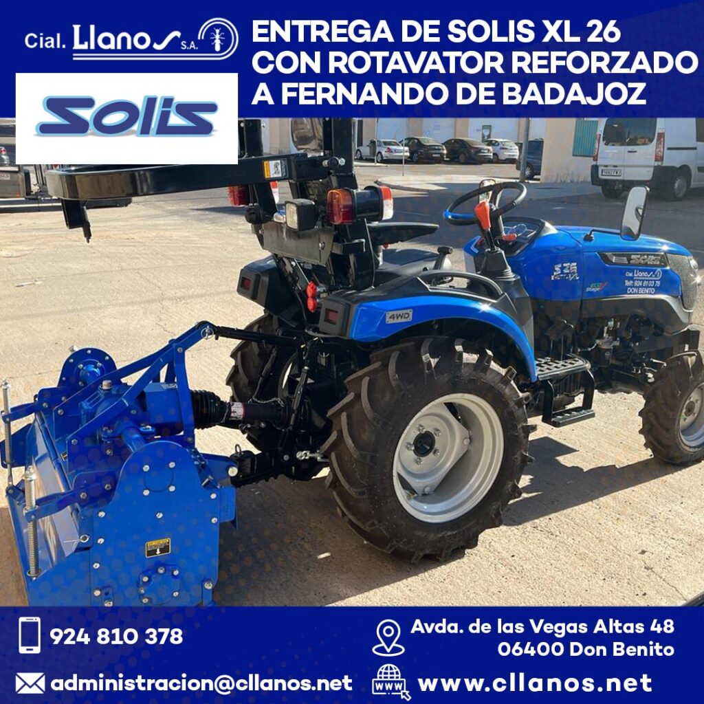 comercial llanos maquinaria agrícola y jardinería - ENTREGA DE SOLIS XL 26 CON ROTAVATOR REFORZADO