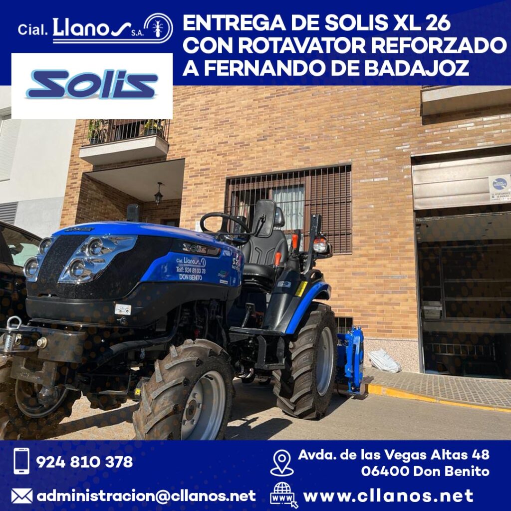 comercial llanos maquinaria agrícola y jardinería - ENTREGA DE SOLIS XL 26 CON ROTAVATOR REFORZADO