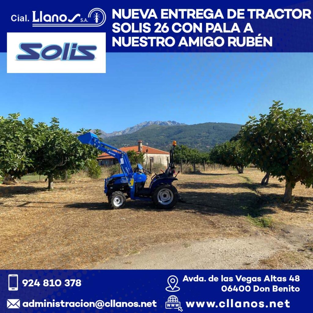 comercial llanos maquinaria agrícola y jardinería - NUEVA ENTREGA DE TRACTOR SOLIS 26 CON PALA