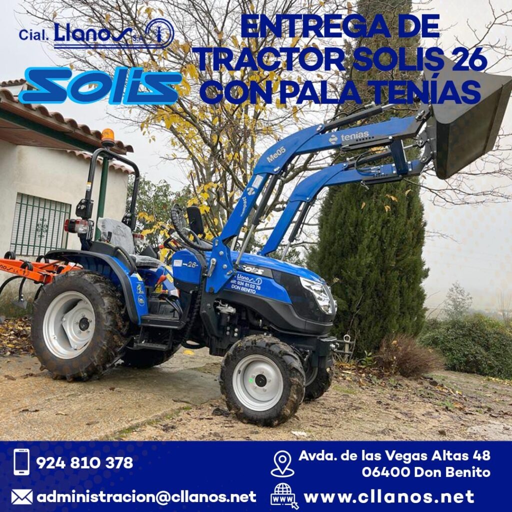 comercial llanos maquinaria agrícola y jardinería - Solis 26 con Pala Tenías 2