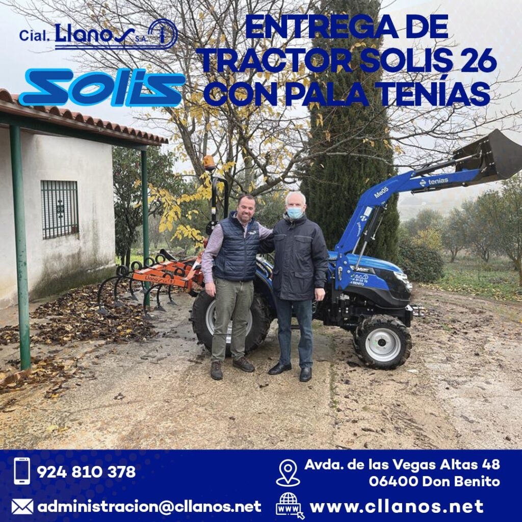 comercial llanos maquinaria agrícola y jardinería - Solis 26 con Pala Tenías 2