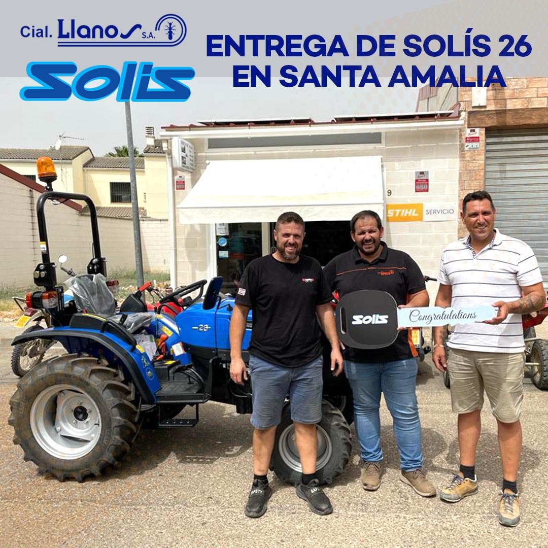 comercial llanos maquinaria agrícola y jardinería - Entrega de tractor Solis 26 en Santa Amalia