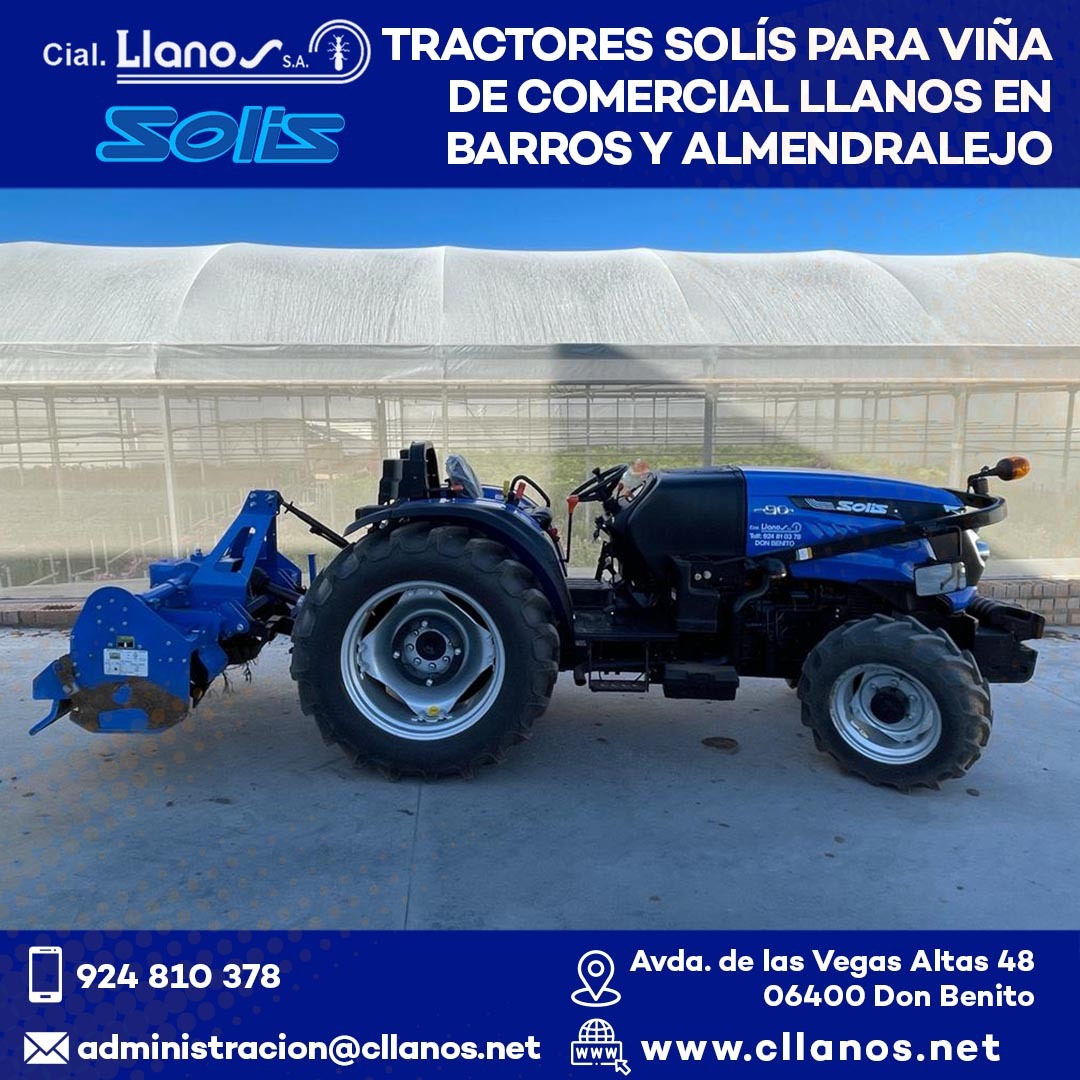 comercial llanos maquinaria agrícola y jardinería - TRACTORES SOLÍS PARA VIÑA DE COMERCIAL LLANOS EN BARROS Y ALMENDRALEJO 90n