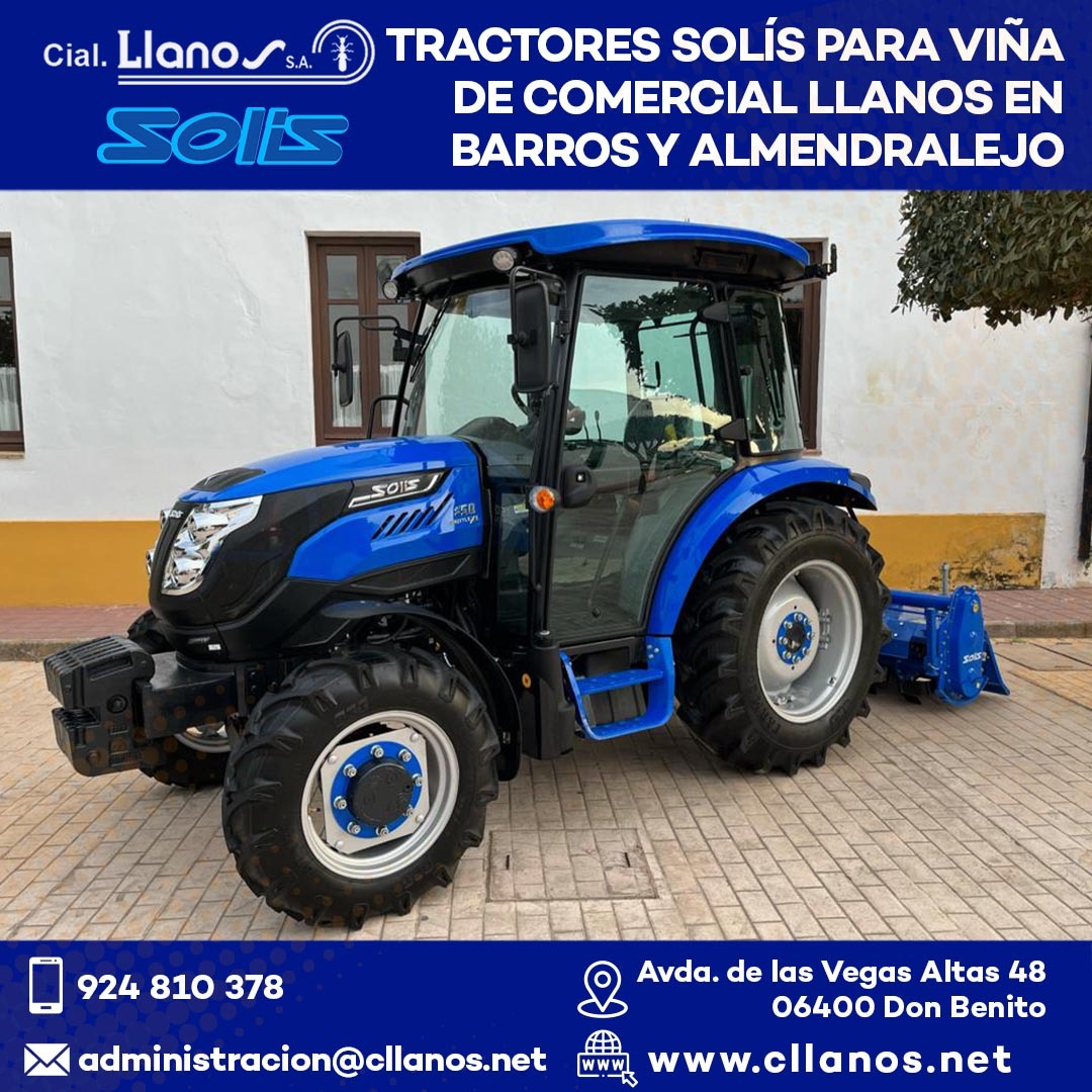 comercial llanos maquinaria agrícola y jardinería - TRACTORES SOLÍS PARA VIÑA DE COMERCIAL LLANOS EN BARROS Y ALMENDRALEJO s50